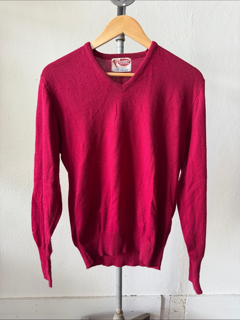 Vintage 1950s Rugby Sportswear V neck Sweater